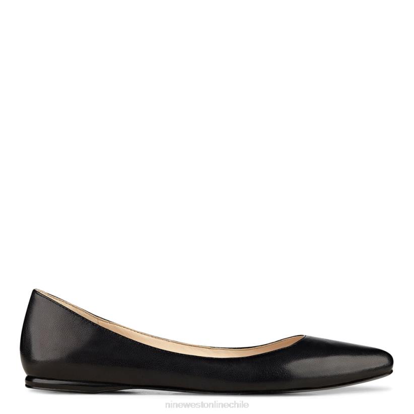 Nine West zapatos planos con punta de almendra 2Z2T2361 cuero negro Nine West chile outlet