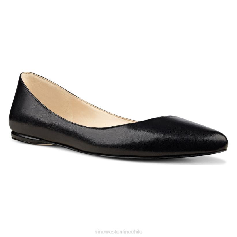 Nine West zapatos planos con punta de almendra 2Z2T2372 charol negro Nine West chile carteras