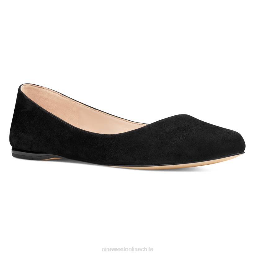 Nine West zapatos planos con punta de almendra 2Z2T2380 ante negro Nine West cartera negra