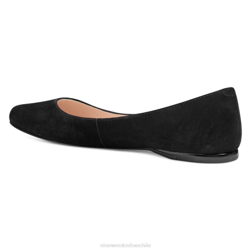Nine West zapatos planos con punta de almendra 2Z2T2380 ante negro Nine West cartera negra