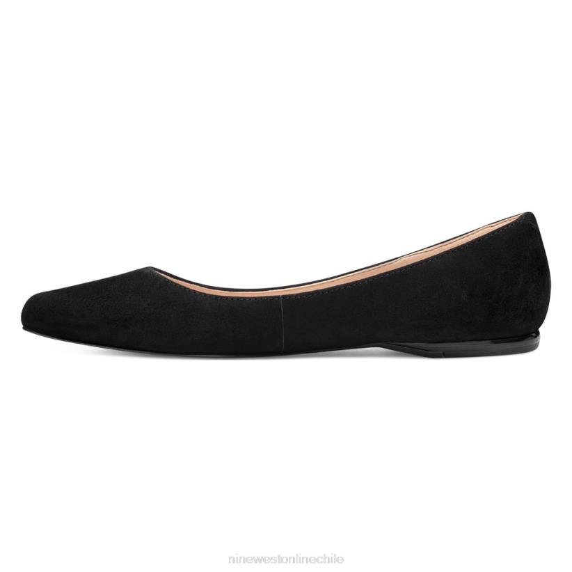 Nine West zapatos planos con punta de almendra 2Z2T2380 ante negro Nine West cartera negra