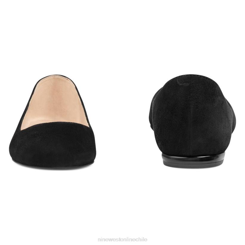 Nine West zapatos planos con punta de almendra 2Z2T2380 ante negro Nine West cartera negra