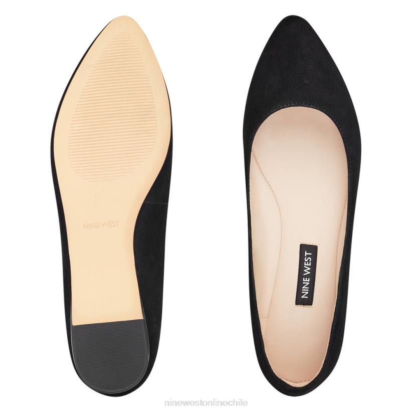 Nine West zapatos planos con punta de almendra 2Z2T2380 ante negro Nine West cartera negra