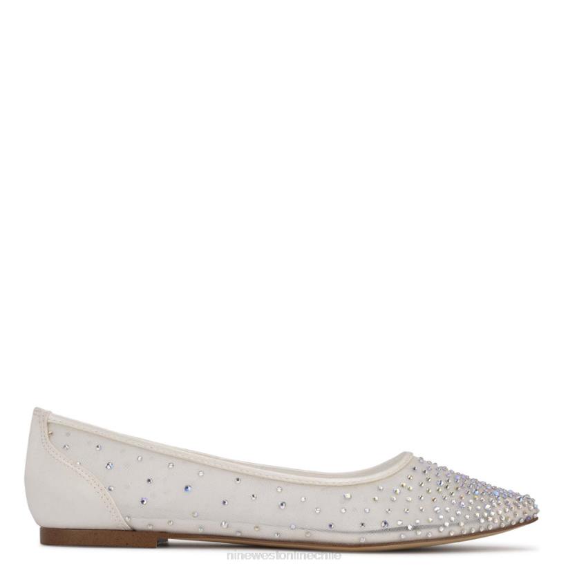 Nine West zapatos planos con punta puntiaguda 2Z2T2064 malla blanca Nine West sandals