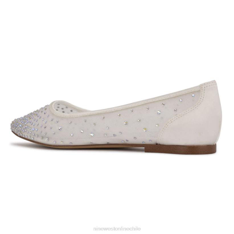 Nine West zapatos planos con punta puntiaguda 2Z2T2289 malla blanca Nine West chile outlet