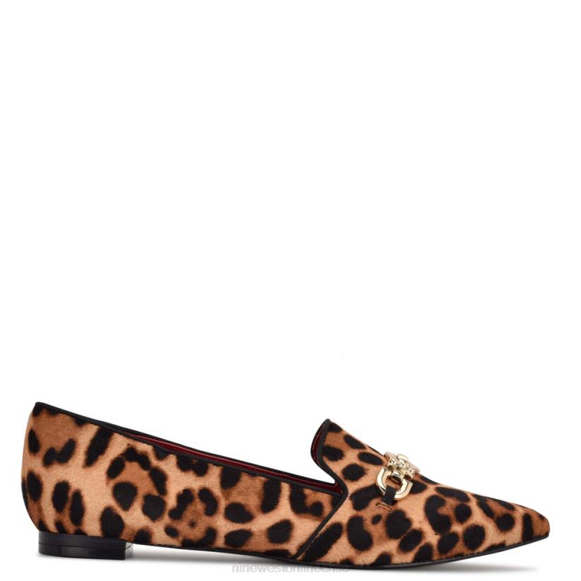 Nine West zapatos planos con punta puntiaguda 2Z2T2314 becerro de leopardo Nine West cartera negra