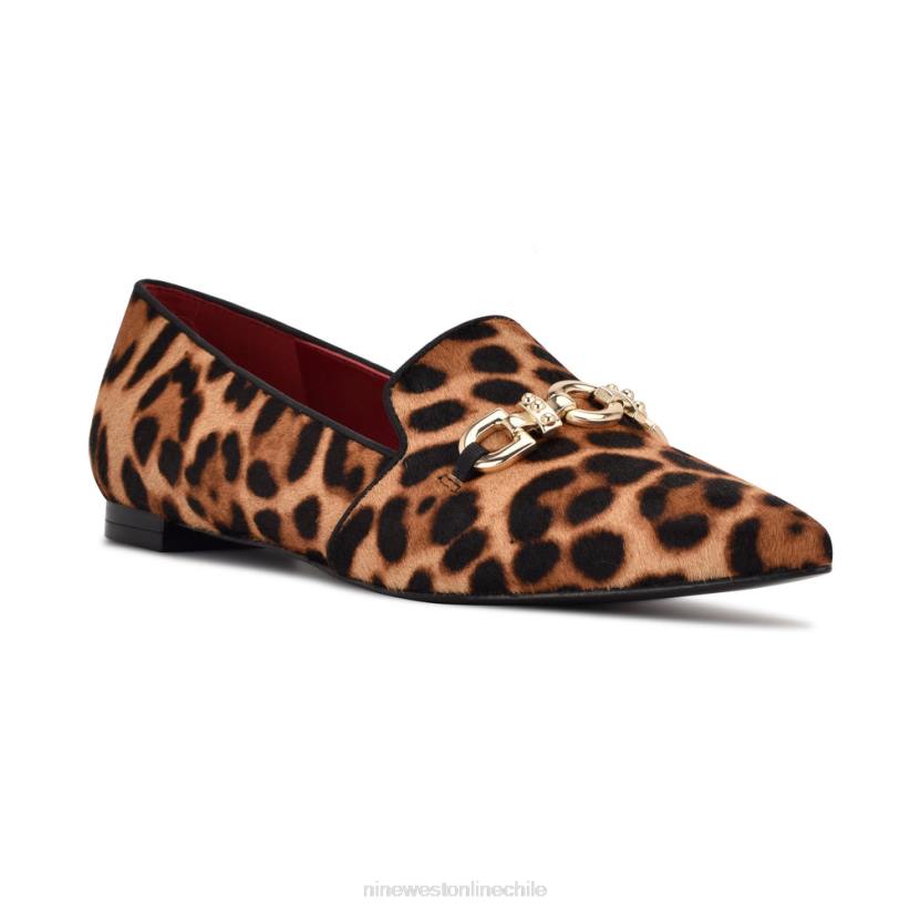 Nine West zapatos planos con punta puntiaguda 2Z2T2314 becerro de leopardo Nine West cartera negra