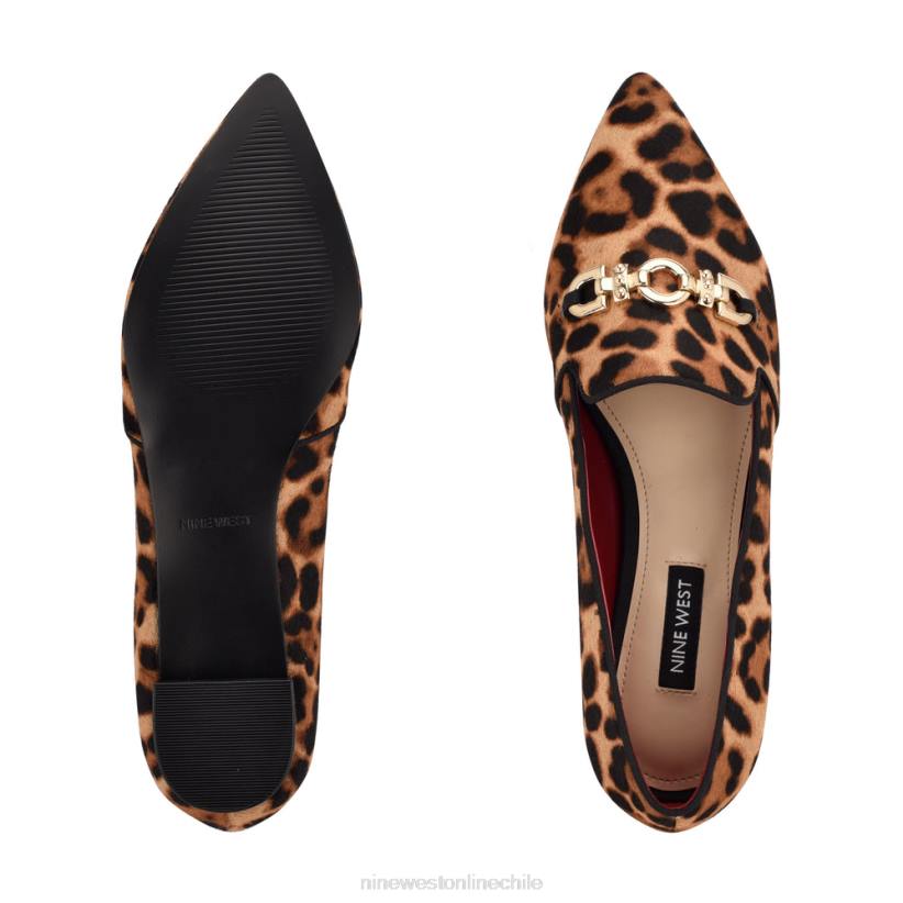 Nine West zapatos planos con punta puntiaguda 2Z2T2314 becerro de leopardo Nine West cartera negra