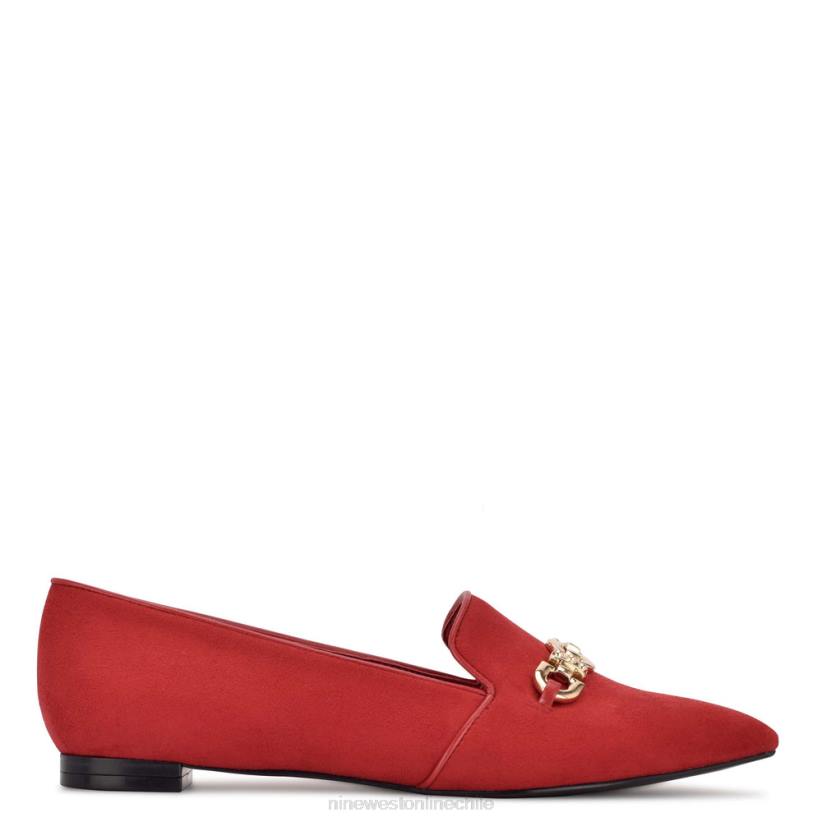 Nine West zapatos planos con punta puntiaguda 2Z2T2315 gamuza roja Nine West shoes