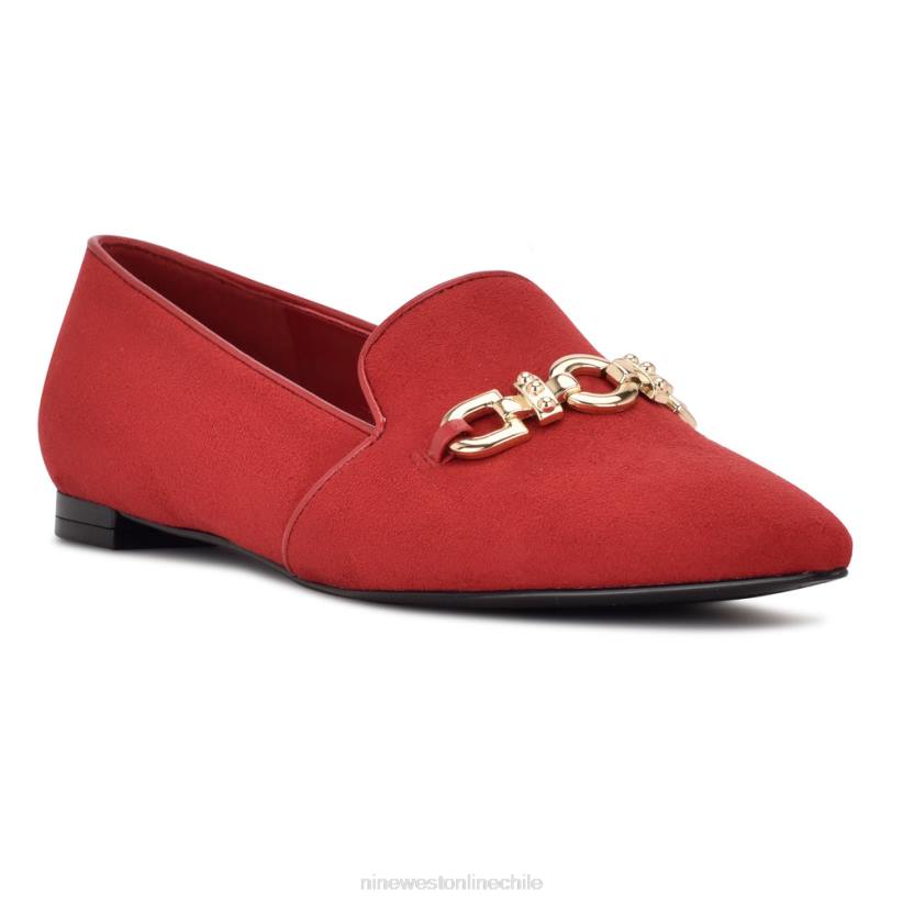 Nine West zapatos planos con punta puntiaguda 2Z2T2315 gamuza roja Nine West shoes