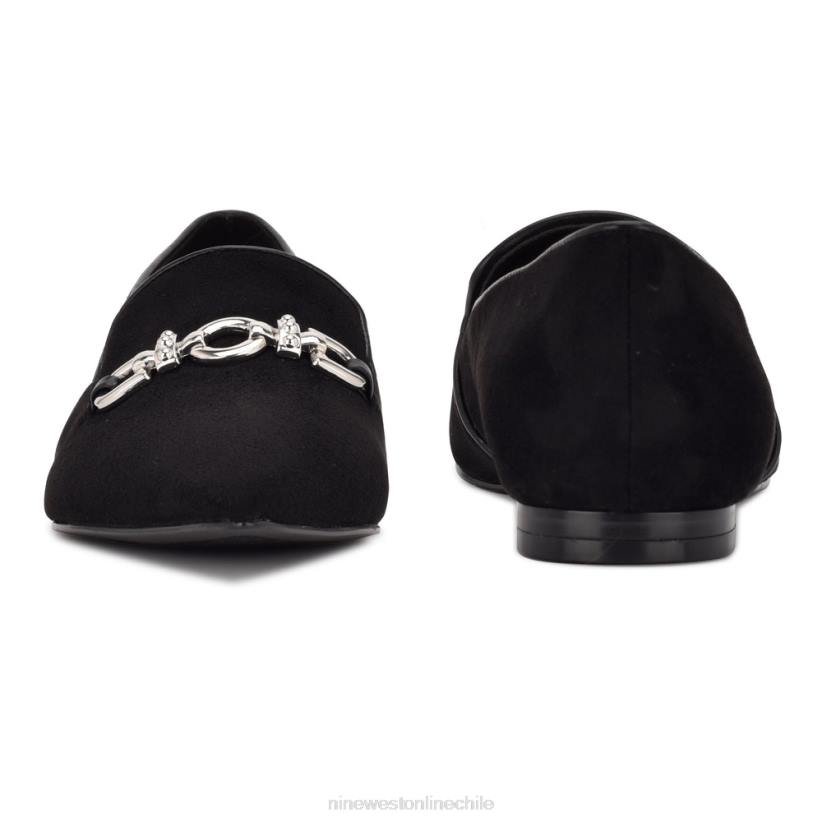 Nine West zapatos planos con punta puntiaguda 2Z2T2316 ante negro Nine West sandals