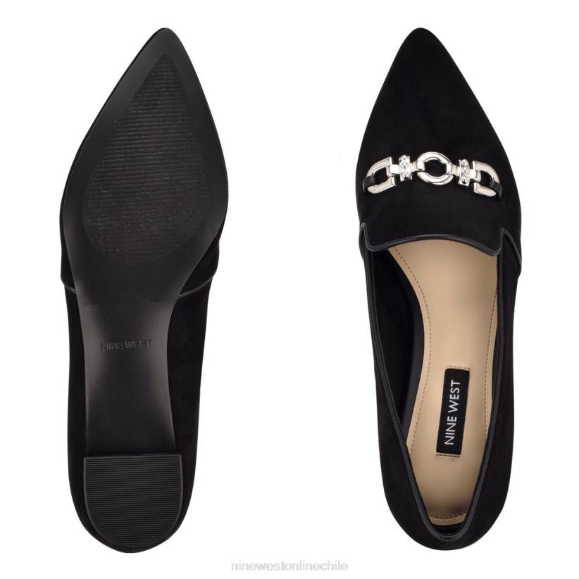 Nine West zapatos planos con punta puntiaguda 2Z2T2316 ante negro Nine West sandals
