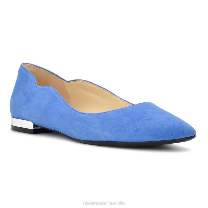 Nine West zapatos planos con punta puntiaguda lovlady 2Z2T2297 ante azul claro Nine West shoes