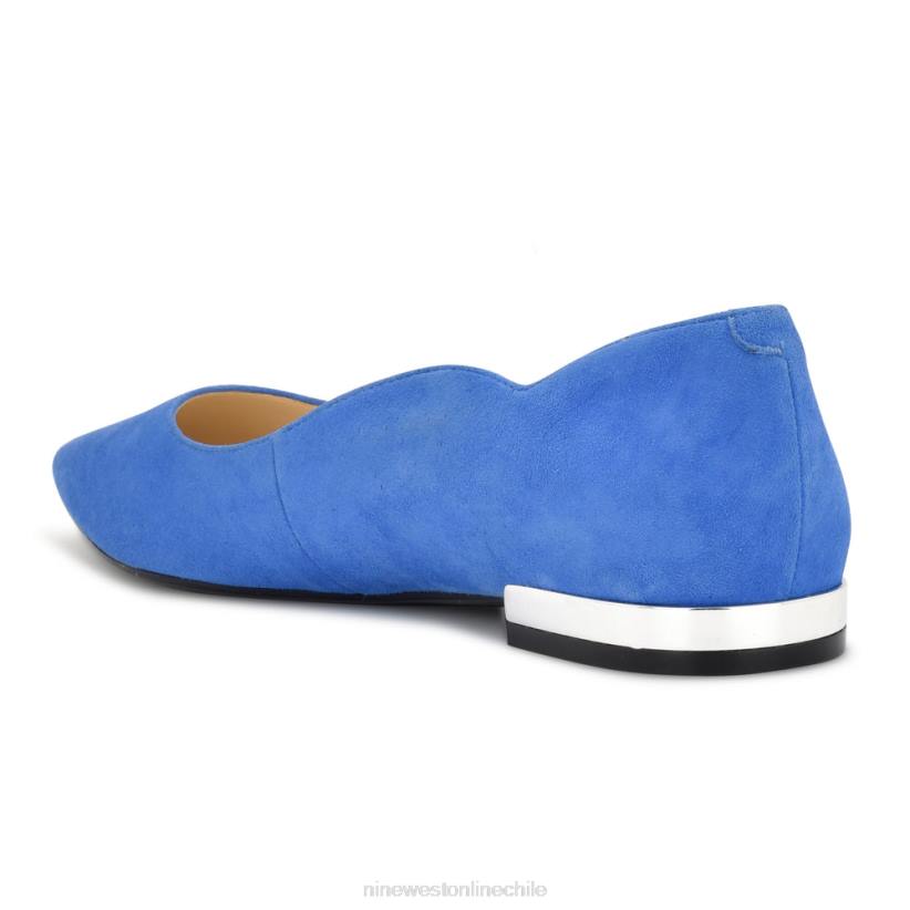 Nine West zapatos planos con punta puntiaguda lovlady 2Z2T2297 ante azul claro Nine West shoes