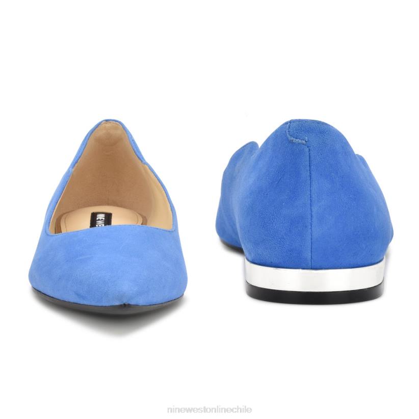 Nine West zapatos planos con punta puntiaguda lovlady 2Z2T2297 ante azul claro Nine West shoes