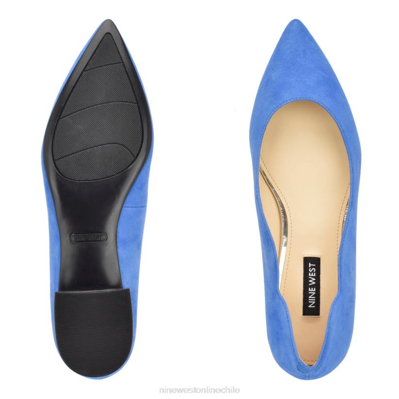 Nine West zapatos planos con punta puntiaguda lovlady 2Z2T2297 ante azul claro Nine West shoes