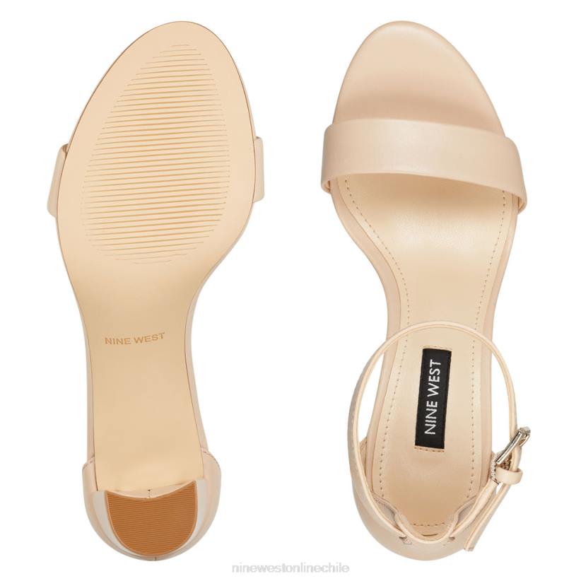 Nine West sandalias Pruce con tira en el tobillo y tacón cuadrado 2Z2T2405 cuero marfil Nine West shoes