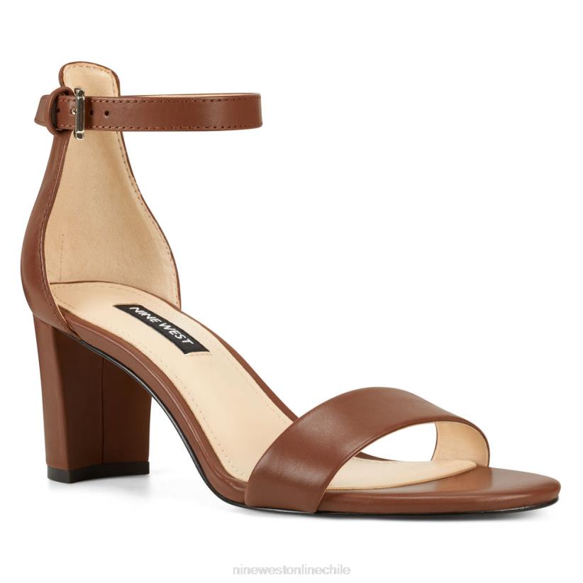 Nine West sandalias Pruce con tira en el tobillo y tacón cuadrado 2Z2T2406 cuero marrón oscuro Nine West sandals