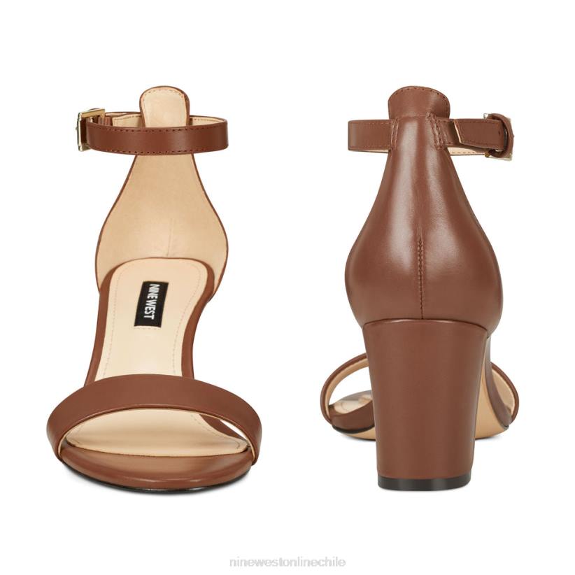 Nine West sandalias Pruce con tira en el tobillo y tacón cuadrado 2Z2T2406 cuero marrón oscuro Nine West sandals