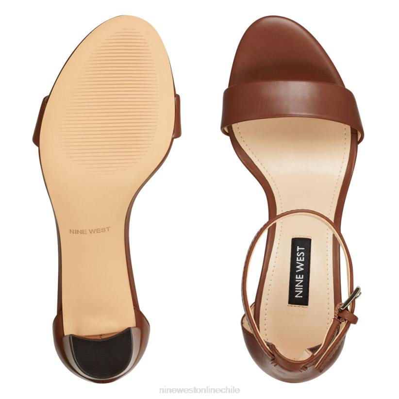 Nine West sandalias Pruce con tira en el tobillo y tacón cuadrado 2Z2T2406 cuero marrón oscuro Nine West sandals