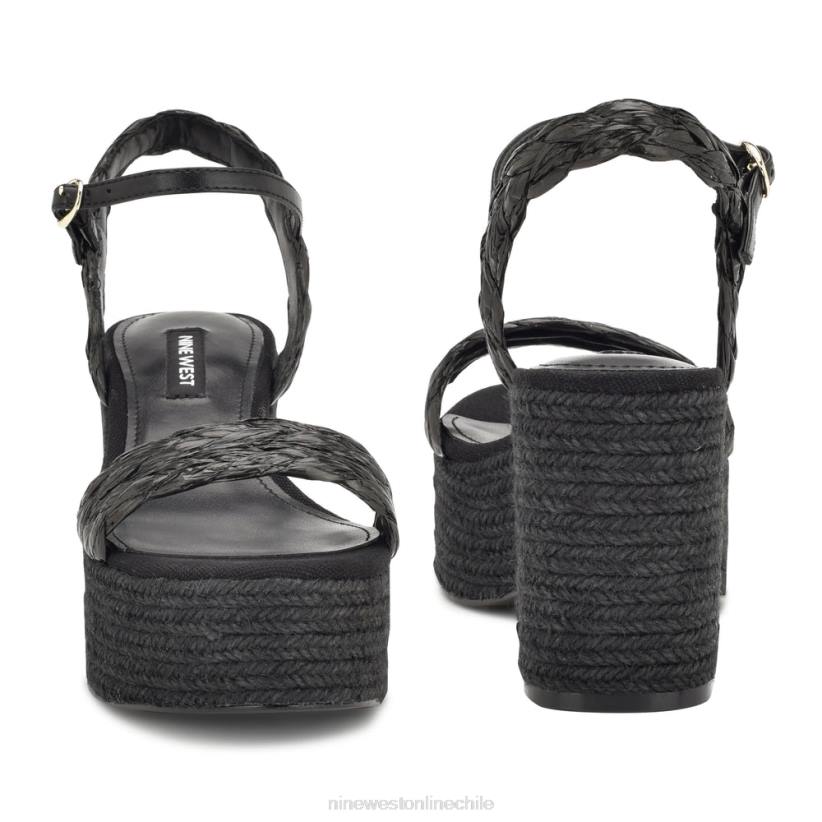 Nine West sandalias alpargatas con tacón rivva 2Z2T757 rafia negra Nine West zapatillas chile