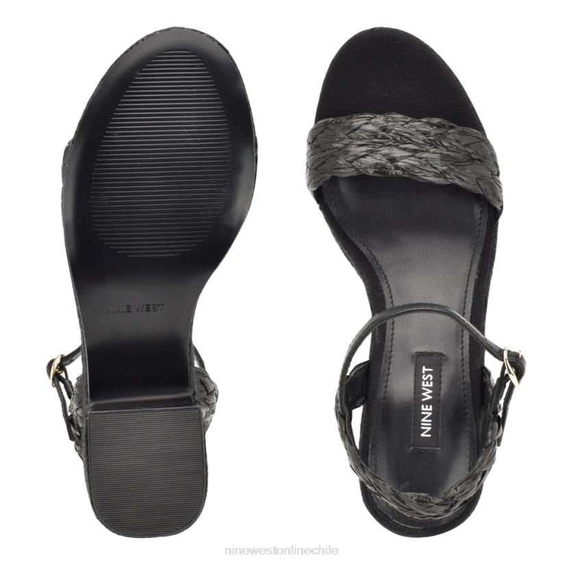 Nine West sandalias alpargatas con tacón rivva 2Z2T757 rafia negra Nine West zapatillas chile