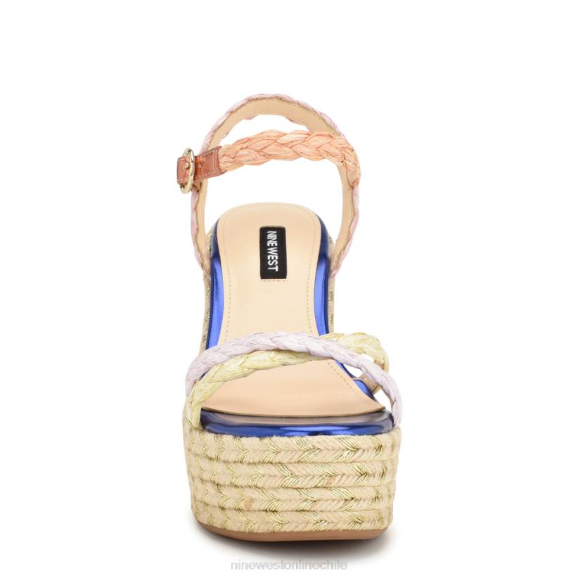 Nine West sandalias con cuña y alpargatas caress 2Z2T760 rafia múltiple Nine West cartera negra