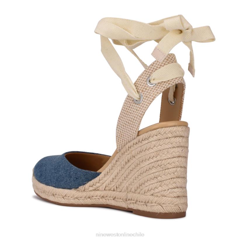 Nine West sandalias con cuña y alpargatas cruzadas en el tobillo 2Z2T792 tela de mezclilla azul Nine West sandals