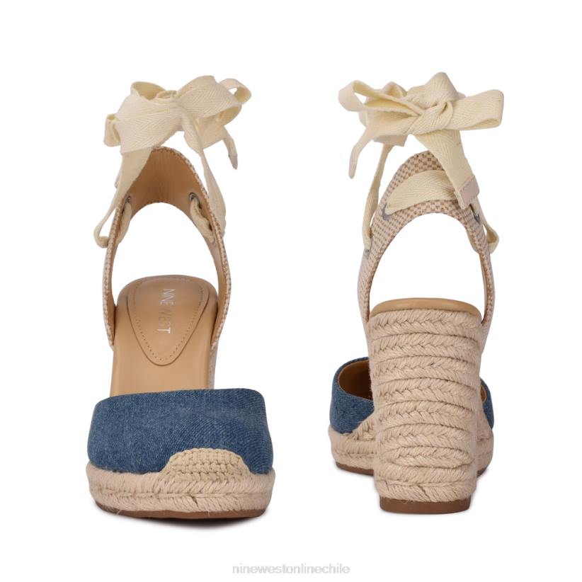 Nine West sandalias con cuña y alpargatas cruzadas en el tobillo 2Z2T792 tela de mezclilla azul Nine West sandals