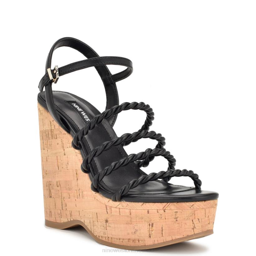 Nine West sandalias con cuña y tira en el tobillo 2Z2T762 negro Nine West sandals