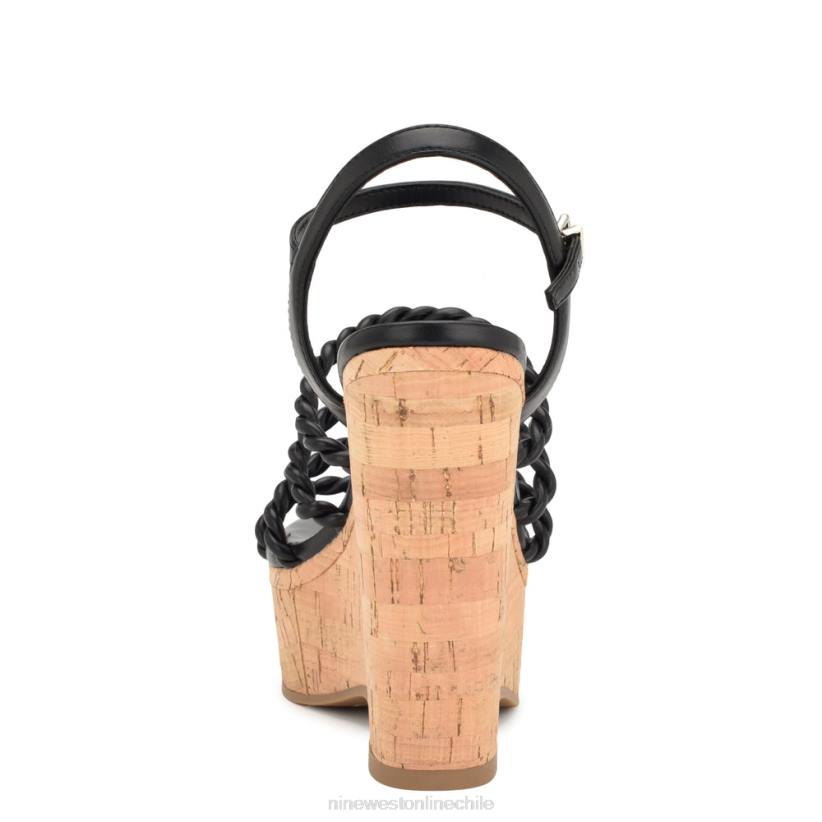 Nine West sandalias con cuña y tira en el tobillo 2Z2T762 negro Nine West sandals