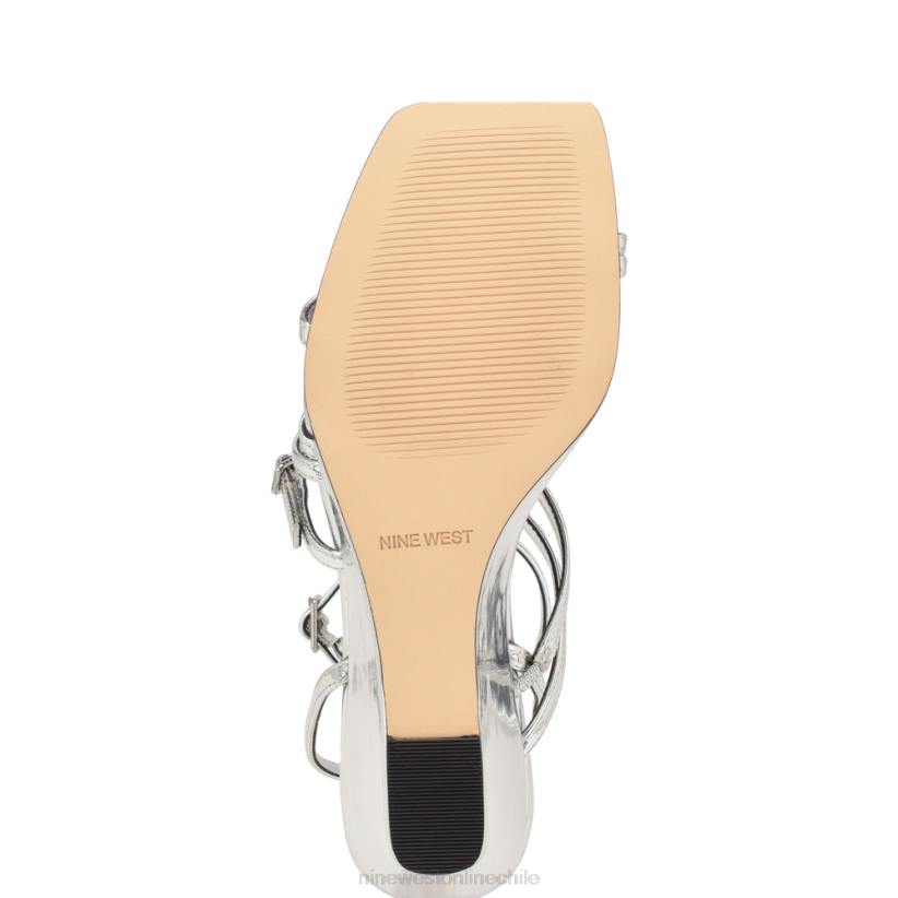 Nine West sandalias con cuña y tira en el tobillo Keamer 2Z2T1128 espejo plateado metalizado Nine West sandals