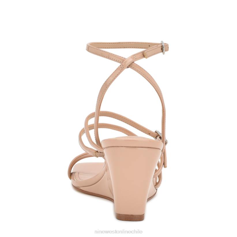Nine West sandalias con cuña y tira en el tobillo Keamer 2Z2T1129 patente natural ligera Nine West zapatillas chile