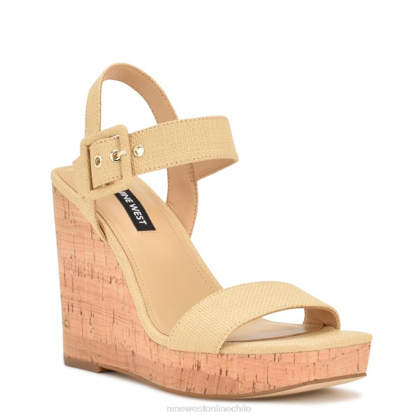 Nine West sandalias cuña cortes 2Z2T768 rafia natural Nine West sandals