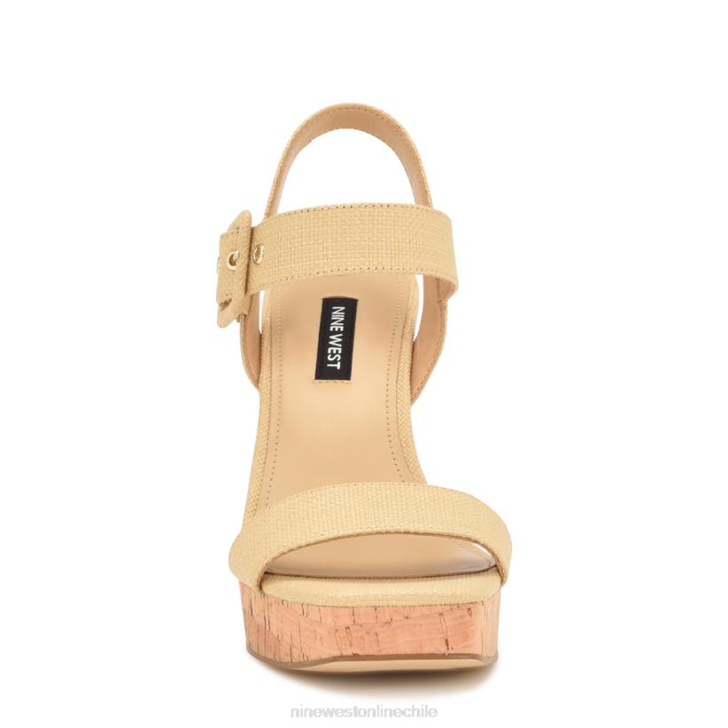 Nine West sandalias cuña cortes 2Z2T768 rafia natural Nine West sandals