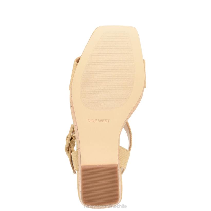 Nine West sandalias cuña cortes 2Z2T768 rafia natural Nine West sandals
