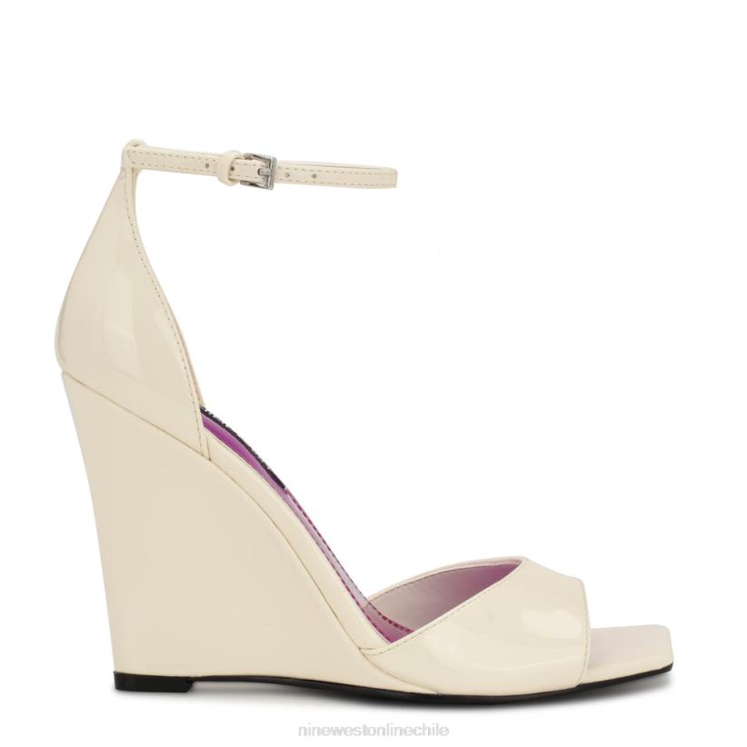 Nine West sandalias cuña hallena 2Z2T749 charol crema chic Nine West shoes