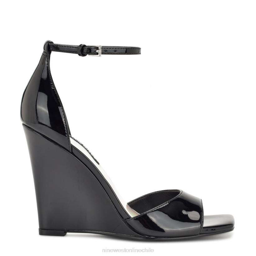 Nine West sandalias cuña hallena 2Z2T750 charol negro Nine West sandals