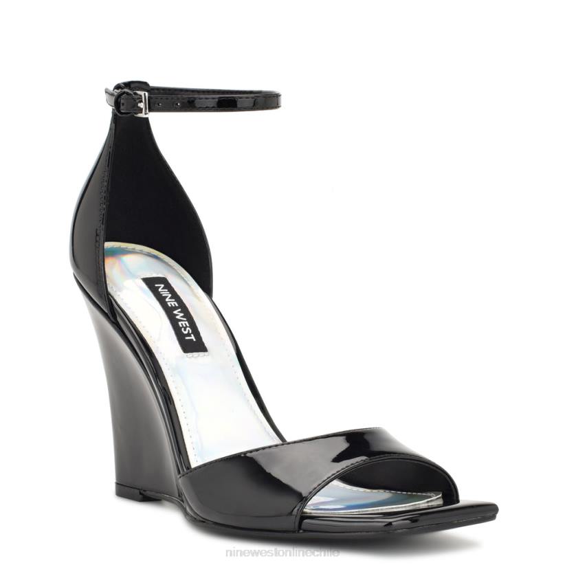 Nine West sandalias cuña hallena 2Z2T750 charol negro Nine West sandals