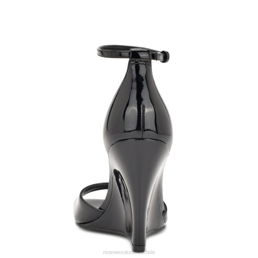 Nine West sandalias cuña hallena 2Z2T750 charol negro Nine West sandals