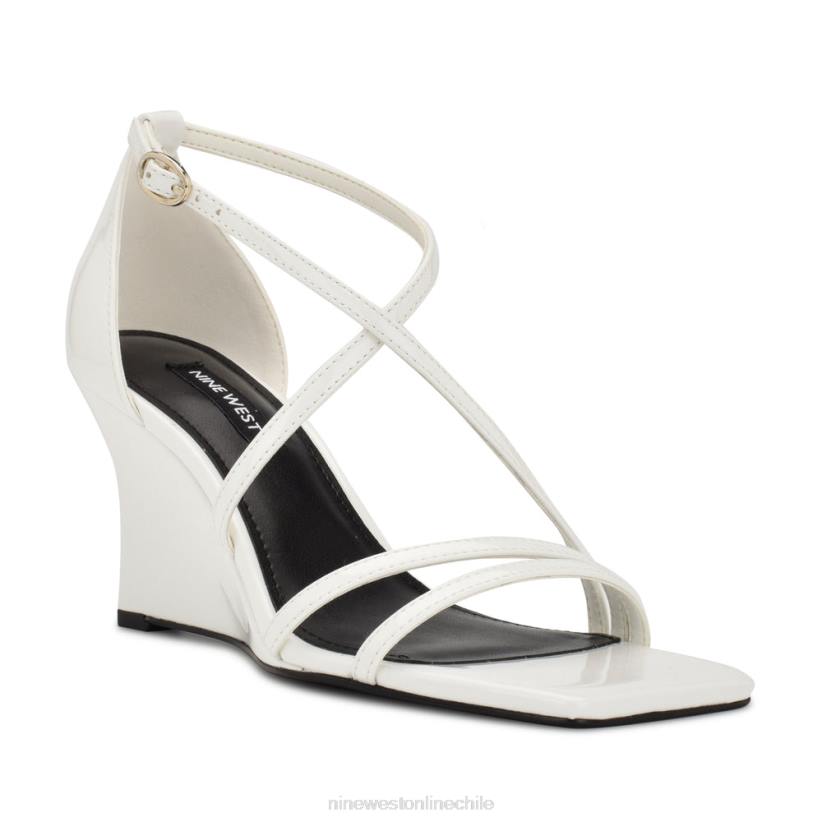 Nine West sandalias rolga con cuña 2Z2T769 patente blanca Nine West zapatillas chile