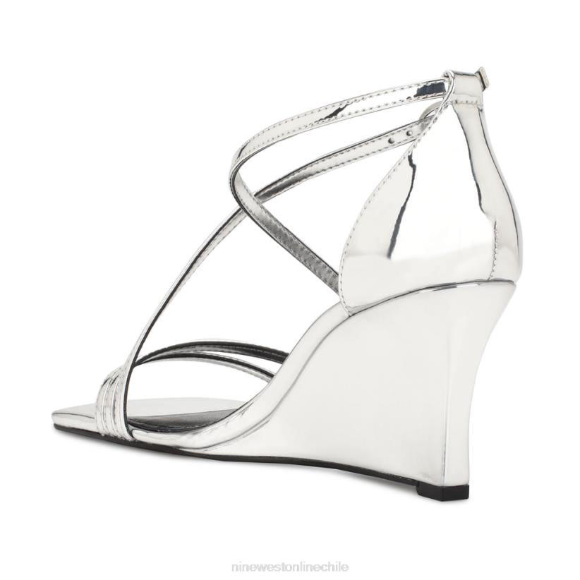 Nine West sandalias rolga con cuña 2Z2T770 espejo plateado metalizado Nine West chile carteras