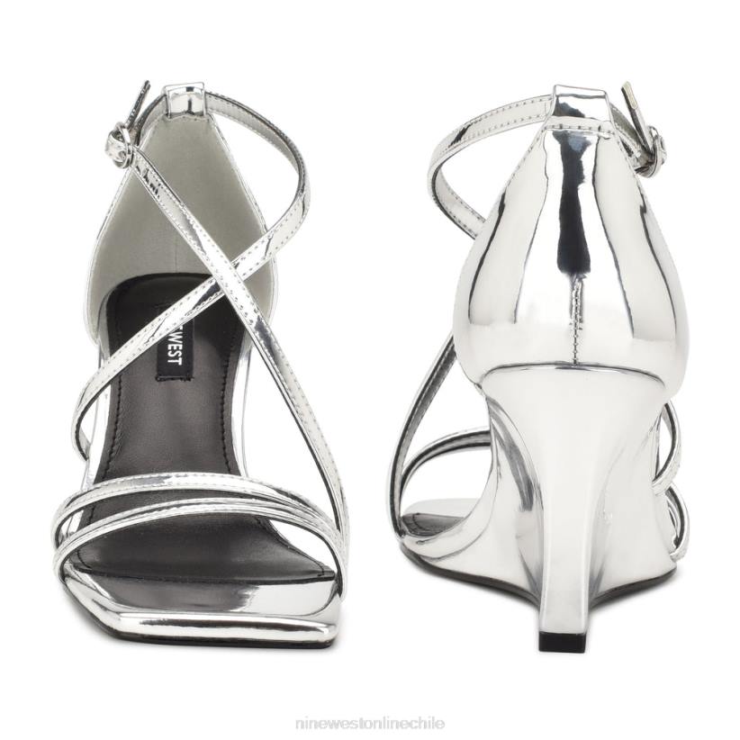 Nine West sandalias rolga con cuña 2Z2T770 espejo plateado metalizado Nine West chile carteras