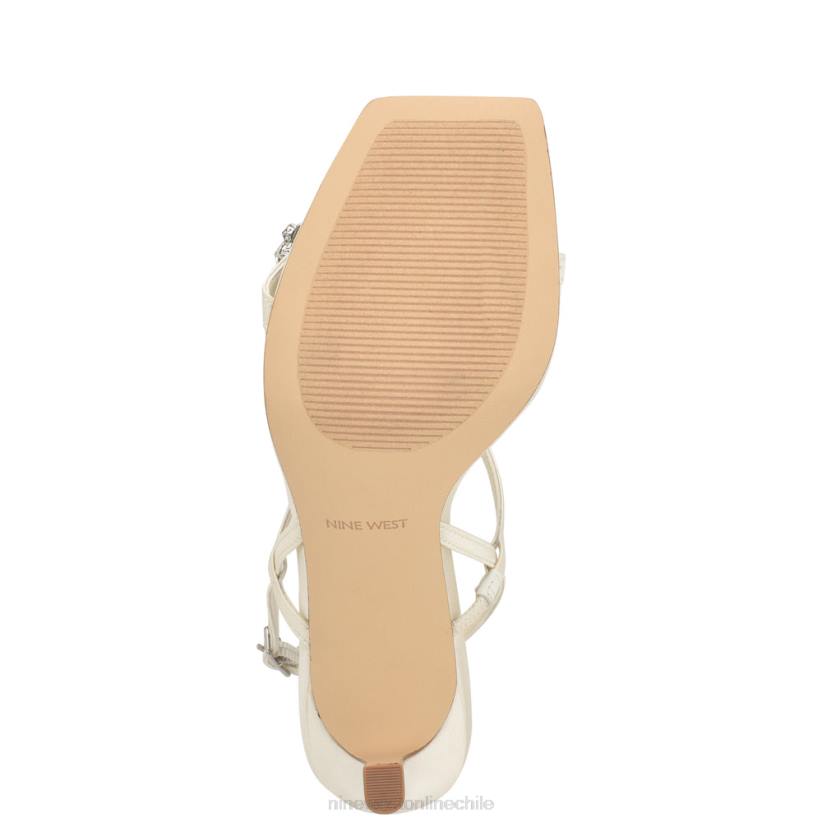 Nine West sandalias de tacón oreece con tira trasera 2Z2T161 cristal satinado marfil Nine West shoes