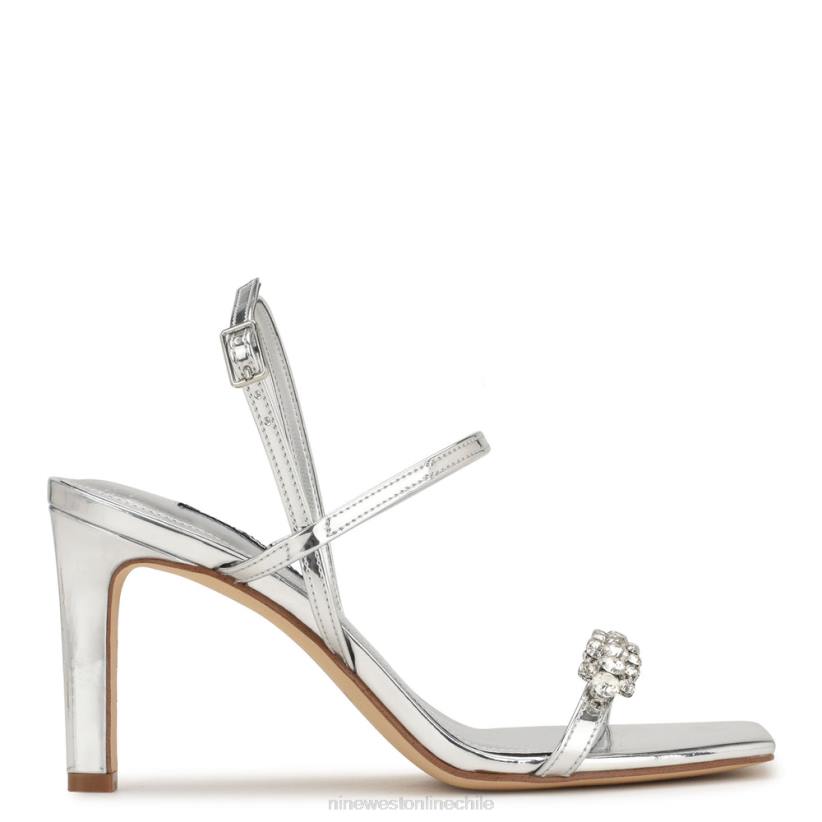 Nine West sandalias de tacón oreece con tira trasera 2Z2T162 plata Nine West sandals