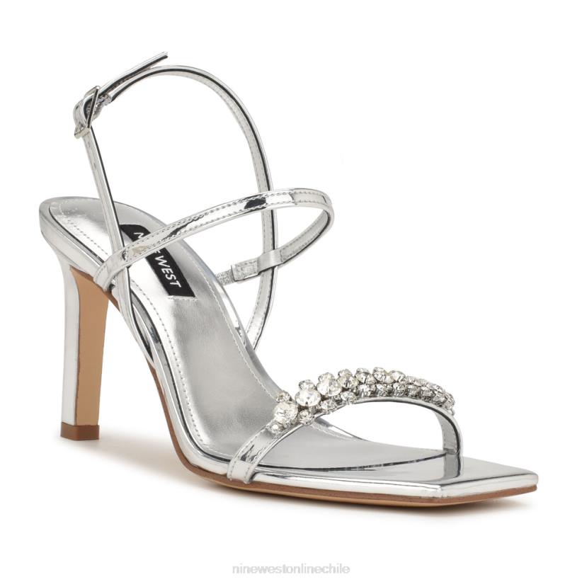 Nine West sandalias de tacón oreece con tira trasera 2Z2T162 plata Nine West sandals