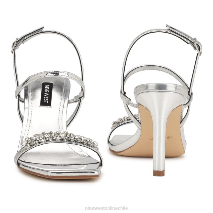 Nine West sandalias de tacón oreece con tira trasera 2Z2T162 plata Nine West sandals