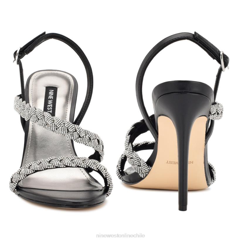 Nine West sandalias tiff de tacón con tira trasera 2Z2T1819 cristal negro Nine West zapatillas chile
