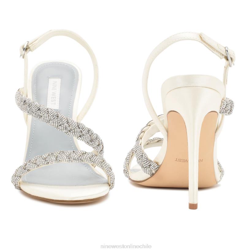 Nine West sandalias tiff de tacón con tira trasera 2Z2T1820 cristal satinado marfil Nine West chile carteras