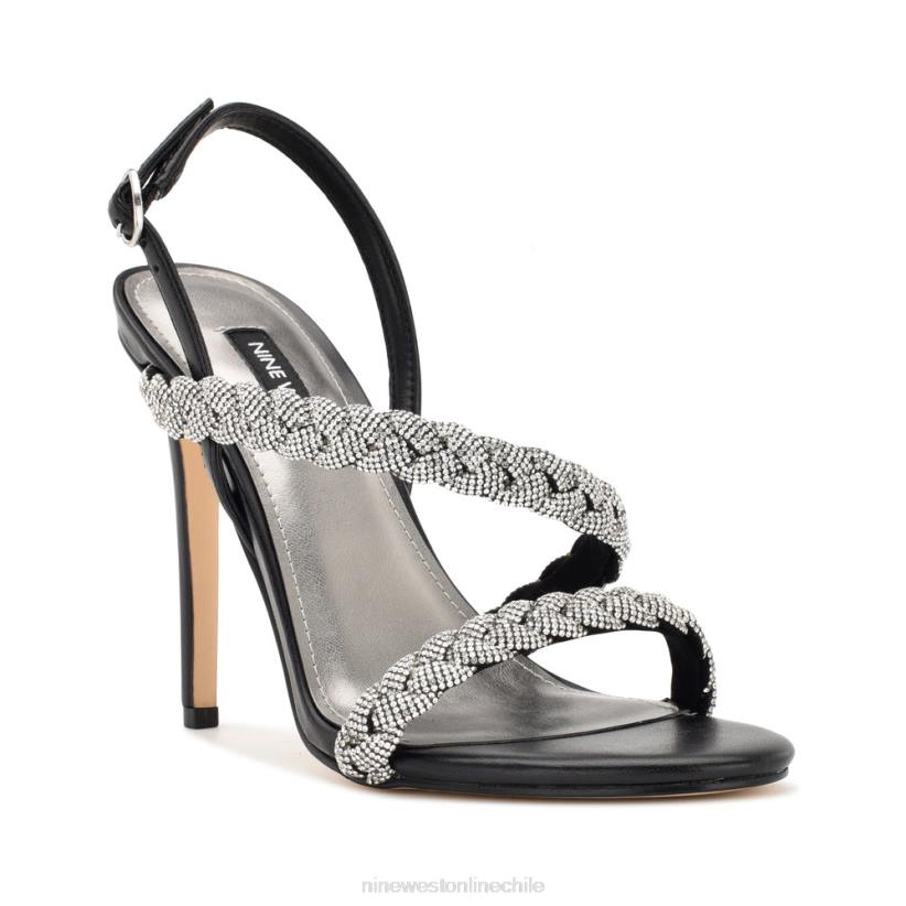 Nine West sandalias tiff de tacón con tira trasera 2Z2T394 cristal negro Nine West cartera negra